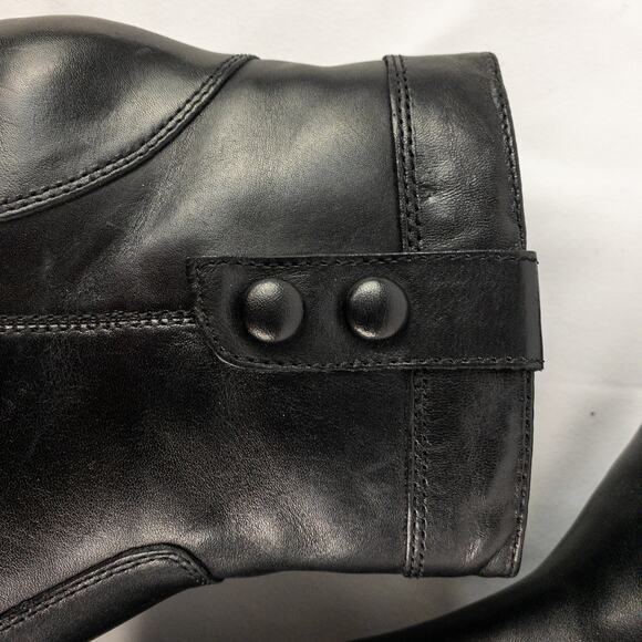 Clarks Black Leather Button Ankle Booties Boots Womens 7.5 - Picture 7 of 16